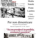 locandina giornata della memoria